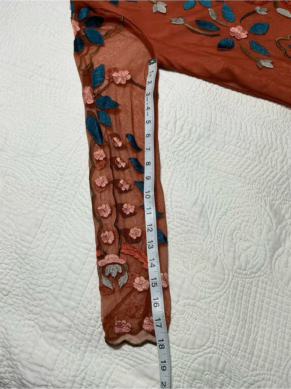 EUC Free People Hearts are Wild Burnt Orange Embroidered Dress Small